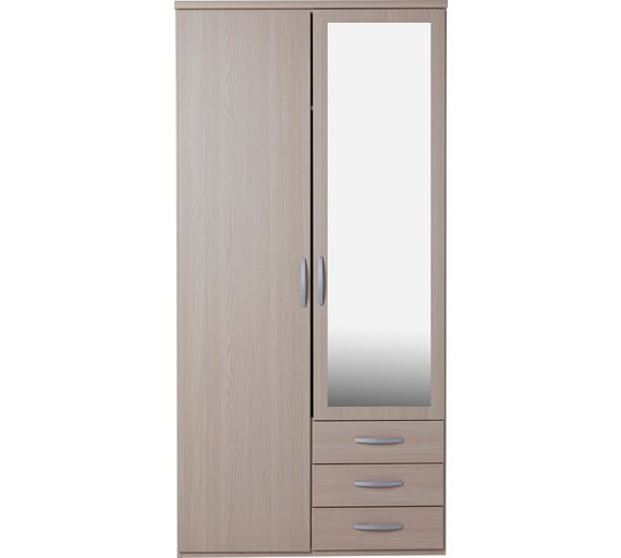 Hallingford 2 Door 3 Drawer Mirrored Wardrobe