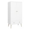 Gaia Wardrobe 2 Door 1 Drawer in Pure White