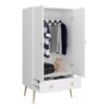 Gaia Wardrobe 2 Door 1 Drawer in Pure White