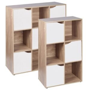 Oak Cube Modular Bookcase