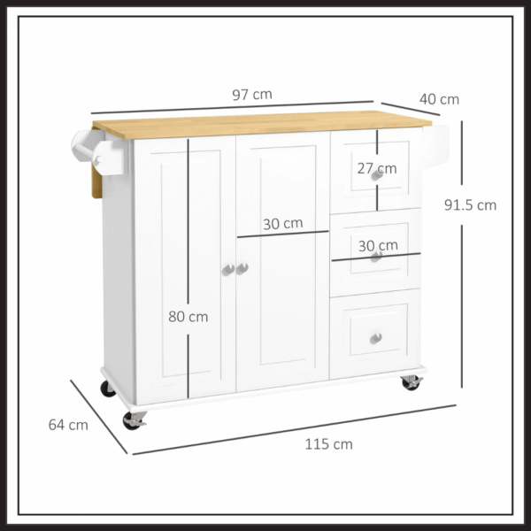 HOMCOM Rolling Island Kitchen - Image 2