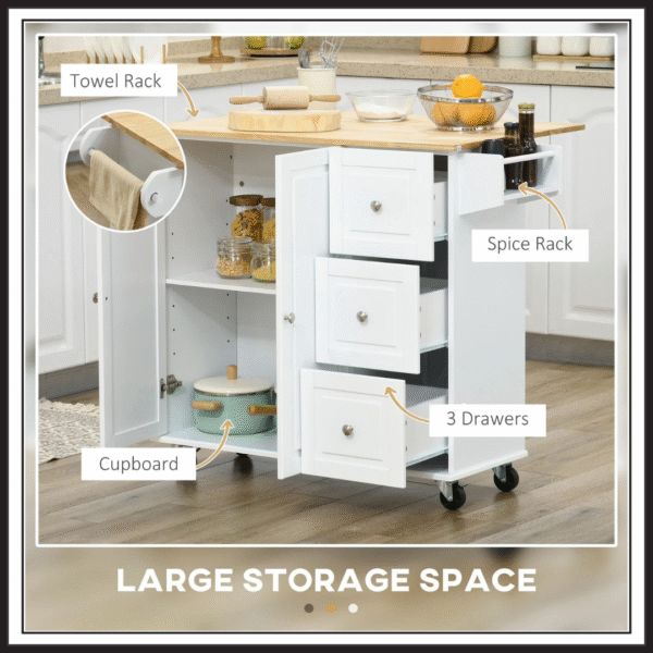 HOMCOM Rolling Island Kitchen - Image 3
